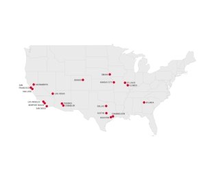 United States map noting cities where McCarthy has an office