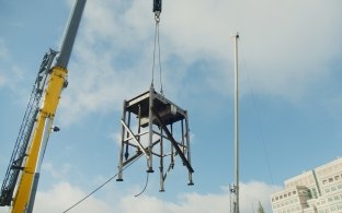 An anchor bolt assembly installation