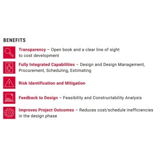 Graphic outlining the benefits of Early Engagement with McCarthy 
