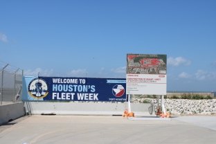 A sign advertising Houston's Fleet Week