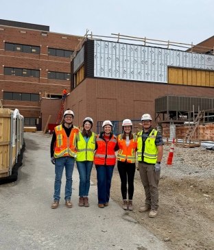 Shayna and other McCarthy partners on the jobsite at Overland Park Regional Medical Center.
