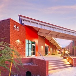 Exterior entrance to the college facility