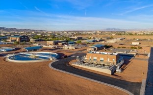 Aerial view of the water treatment facility