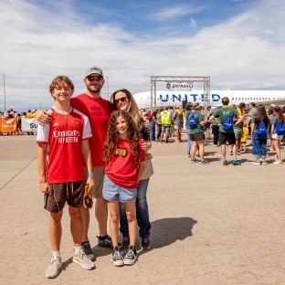 Daniel Herr with his family at the 2026 Plane Pull event benefiting Special Olympics Colorado 