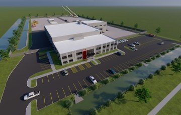 Aerial rendering of the equipment operations hub