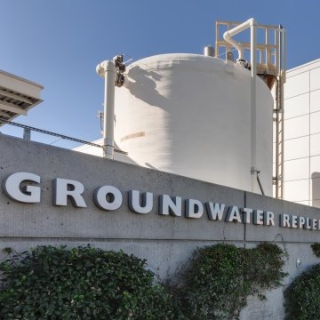 Entrance to the groundwater replenishment system in Orange County, CA.