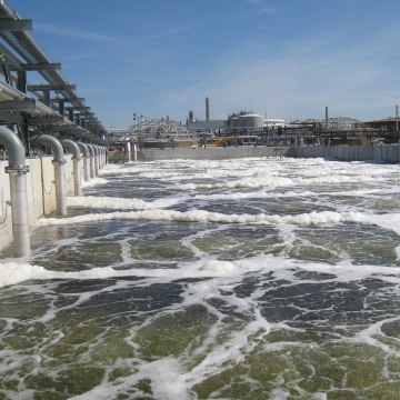 Outdoor image of a water being treated