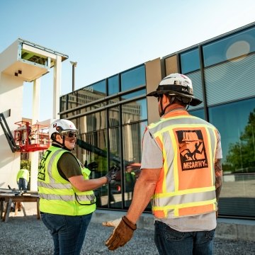 Construction workers on a jobsite.