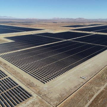 Aerial view of a solar site.