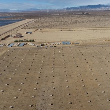 Aerial view of a solar site.