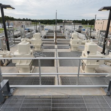 Pipes and equipment at the water treatment facility