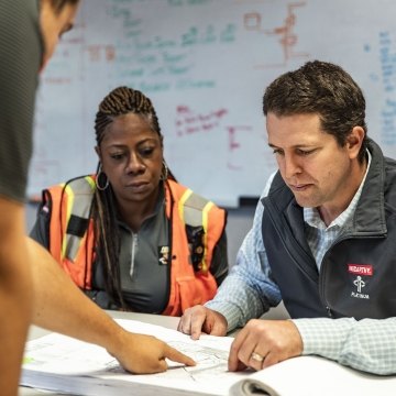 Team working at a table
