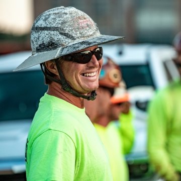 Construction worker on a jobsite. 