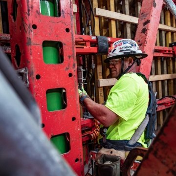 Construction worker on a jobsite. 