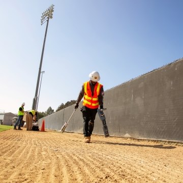 construction workers doing subsurface utility mapping