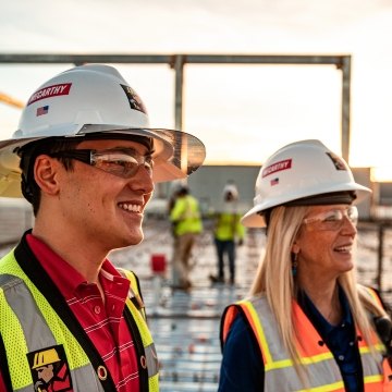 Construction workers on a jobsite.