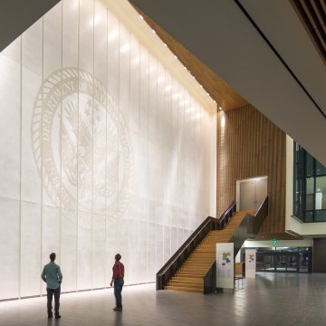 People standing inside building