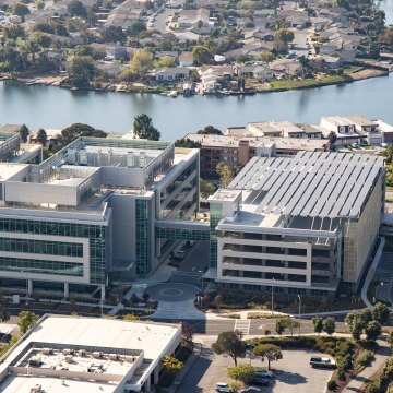 Exterior, aerial view of the building 