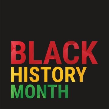 Black background with text "Black History Month"
