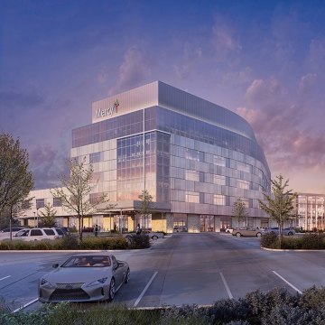 Exterior rendering of the new hospital