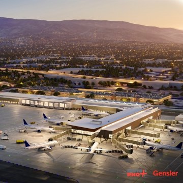Aerial rendering of the Reno-Tahoe concourse. Subject to change