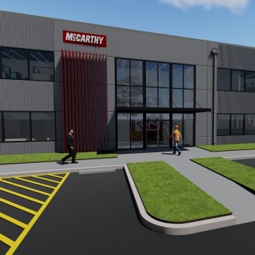 Exterior rendering of the equipment operations hub