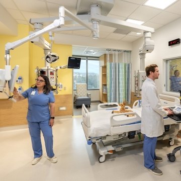 A patient room in the PICU