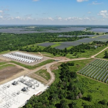 Aerial view of the solar project