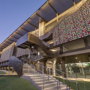Exterior view of the parking structure