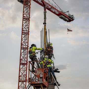 A group of people working on a jobsite
