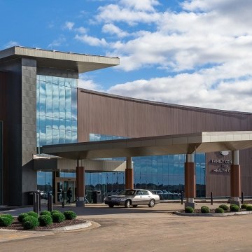 Exterior view of the medical facility entryway