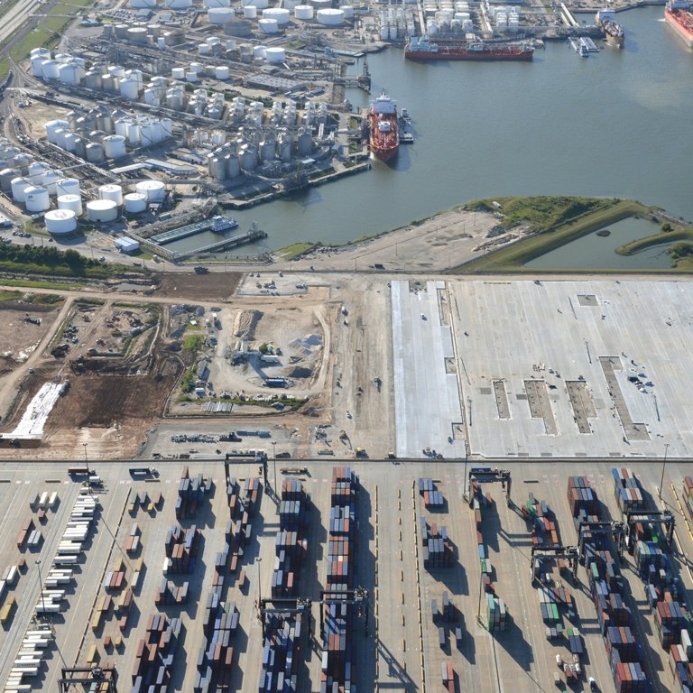 Container Storage Construction at the Port of Houston